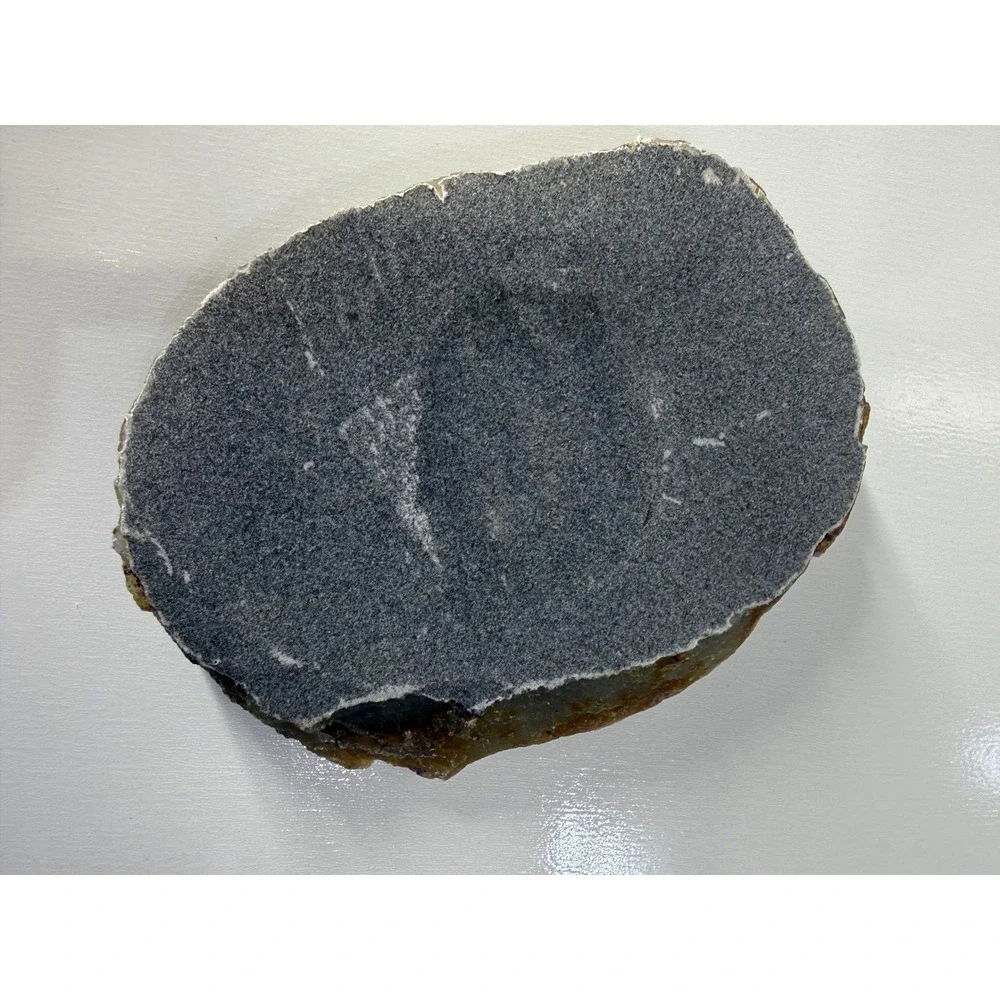 Natural Agate Geode Slice Tea Light Candle Holder Brown Banded Stone Decor